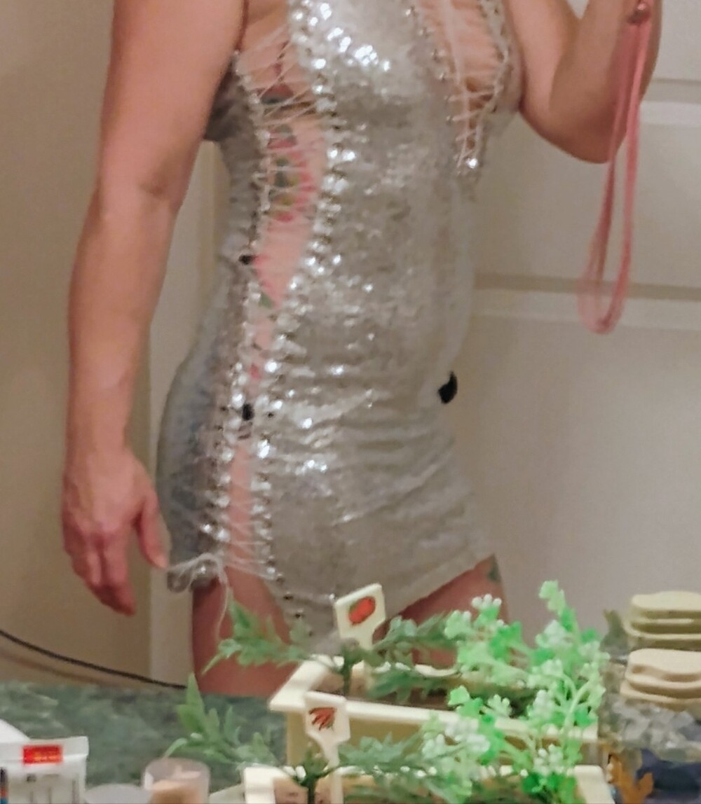 Fashion Nova Silver Sequin Lace-Up Mini Dress - Picture 3 of 7